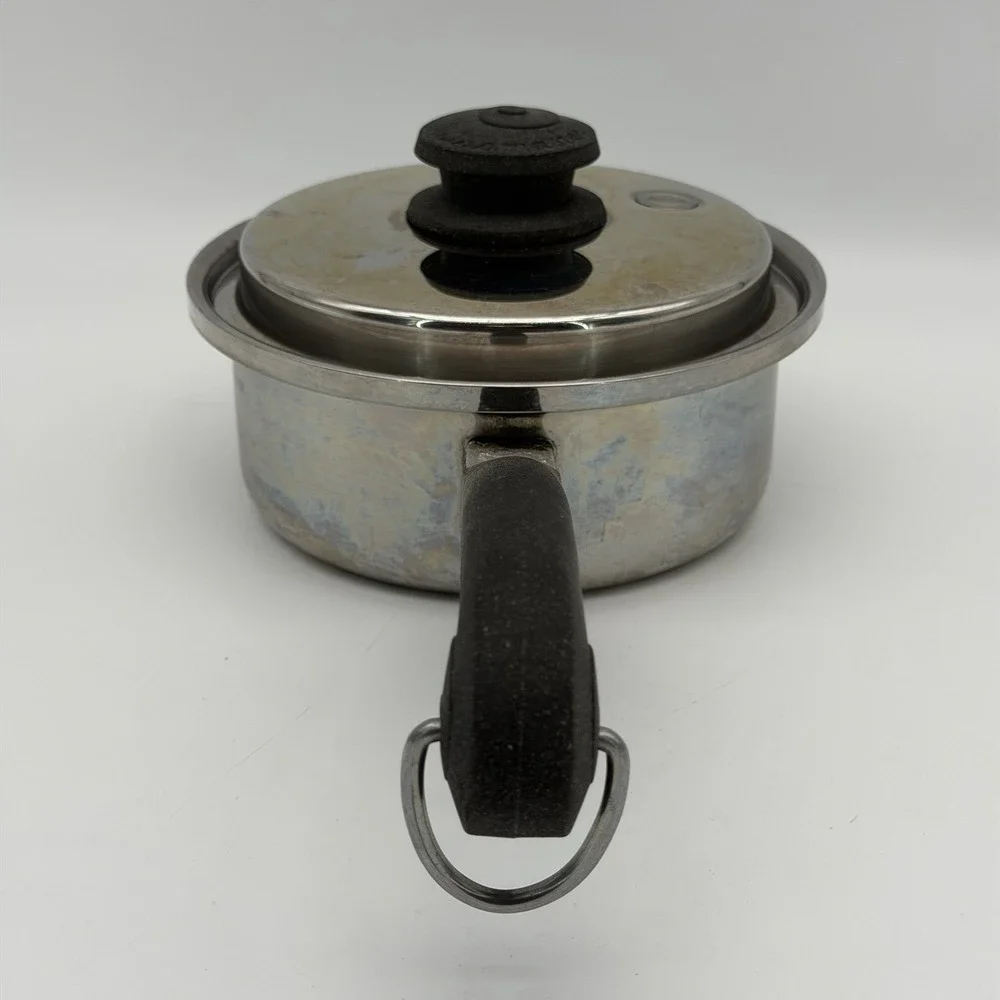 Vintage Saladmaster T304S Stainless Steel Sauce Pan Pot 1 Qt w/ Vapor Vent Lid